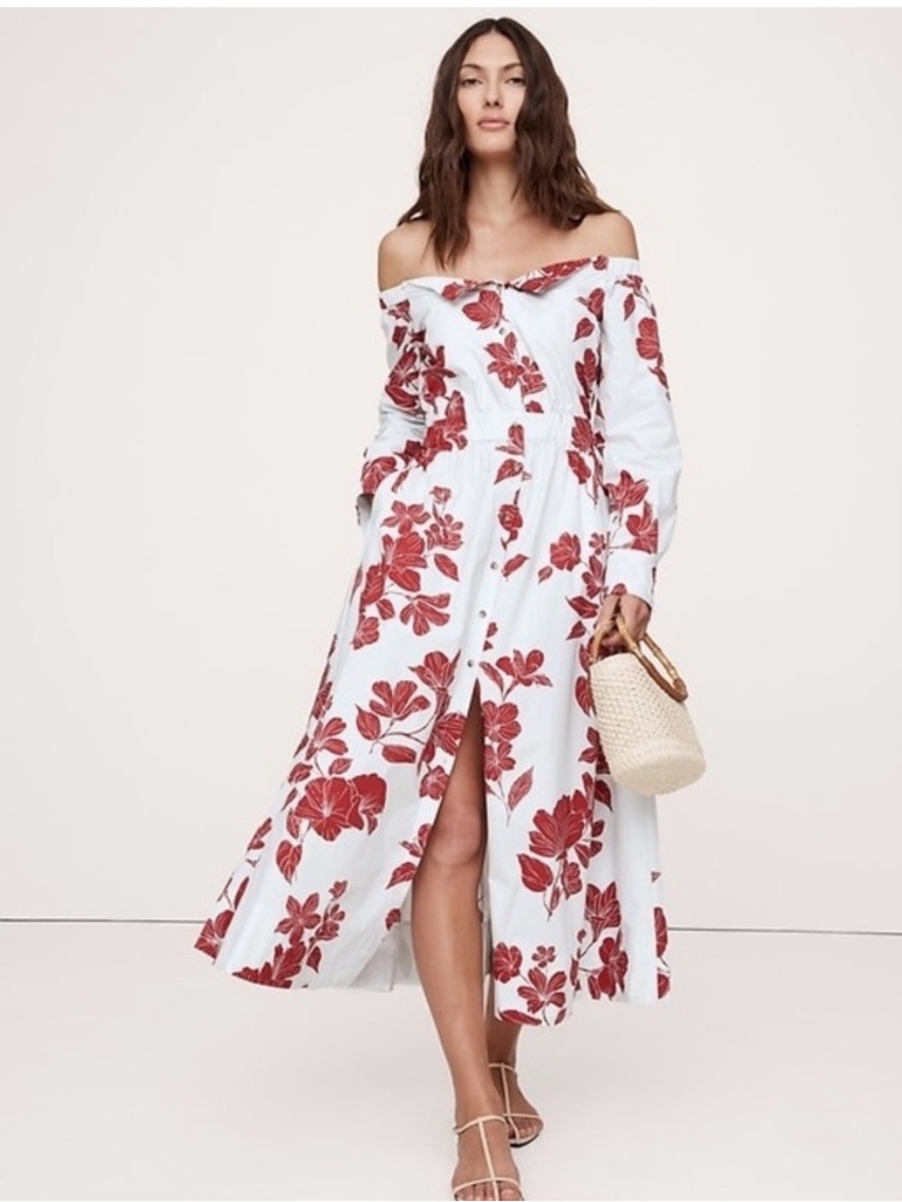 Banana Republic Cotton Poplin Off-the-Shoulder dress - Sz M